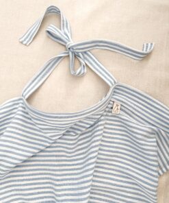hydrofiel voedingsdoek met blauwe streep.