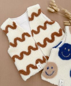 teddy gilet met vrolijke waves voor jongens en meisjes.