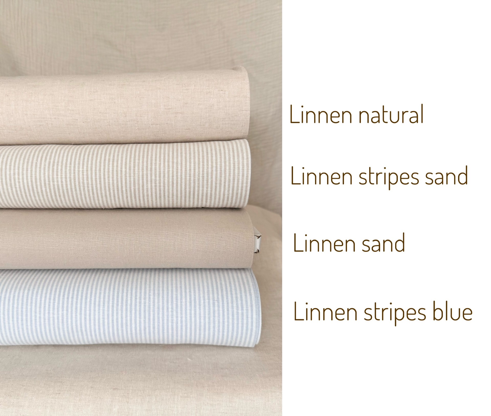 linnen stoffen zand, beige, strepen